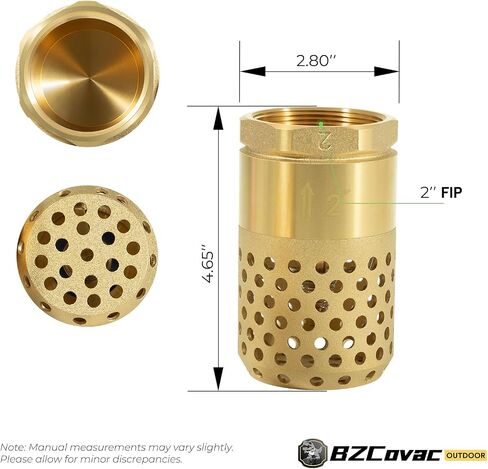 1-1/4 Inch Foot Valve with Mesh Strainer, Universal One-Way Female NPT Check Valve with Backflow Prevention, Lead-Free Brass Construction for Well Jet Pumps, Irrigation, and Water Systems in Saudi Arabia