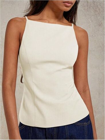 SHENHE Women's Y2k Sexy Open Back Top Spaghetti Strap Side Tie Dressy Going Out Cami Tank in Saudi Arabia
