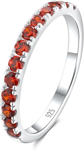 DAYBYDAY Peridot Band Ring Thin Half Eternity Band 2mm Stackable Rings for Women August Birthstone Stacking Ring Size 9 in Kuwait