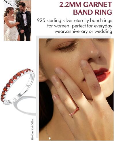 DAYBYDAY Peridot Band Ring Thin Half Eternity Band 2mm Stackable Rings for Women August Birthstone Stacking Ring Size 9 in Kuwait