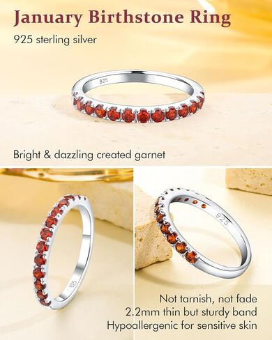 DAYBYDAY Peridot Band Ring Thin Half Eternity Band 2mm Stackable Rings for Women August Birthstone Stacking Ring Size 9 in Kuwait