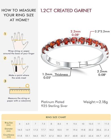 DAYBYDAY Peridot Band Ring Thin Half Eternity Band 2mm Stackable Rings for Women August Birthstone Stacking Ring Size 9 in Kuwait