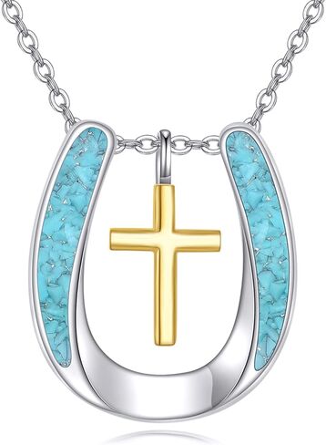 قلادة رعاة البقر قلادة S925 Sterling Silver Cowgirl Netclace Cowboy Boot Boot Netclace Netclaces Jewelry for Men Women in Kuwait