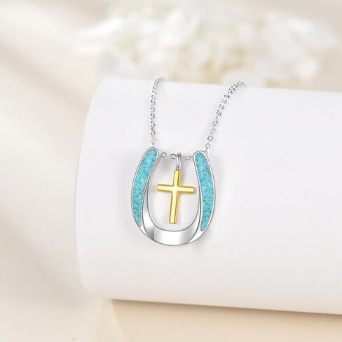 قلادة رعاة البقر قلادة S925 Sterling Silver Cowgirl Netclace Cowboy Boot Boot Netclace Netclaces Jewelry for Men Women in Kuwait