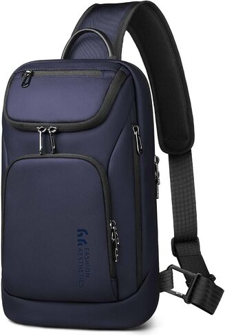 hk Sling Bag for Man, Waterproof Utility Crossbody Bag with Anti-theft Pocket for Men, Sling Backpack for Daily Commute, Work, College, 14.2 * 7.9 * 4.7 inches in Saudi Arabia