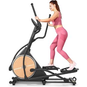 FEIERDUN Elliptical Machine, Cross Trainer for Home Use with Hyper-Quiet Electromagnetic Front Driving System, 32 Resistance Levels, 20IN Stride, 400LBS Weight Capacity