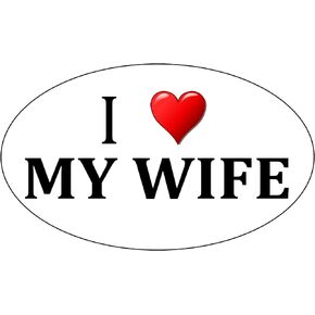 Rogue River Tactical I Love My Wife Sticker Husband Heart Oval 5x3" Car Truck Window Decal Bumper