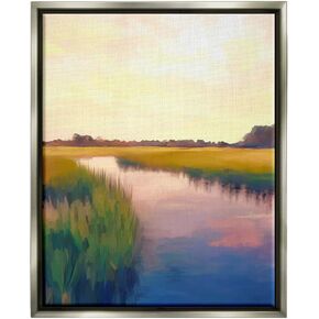 Stupell Industries Rural River Sunrise Framed Floater Canvas Wall Art by Amy Hall