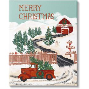 Stupell Industries Rural Christmas Scenery Canvas Wall Art by Hannah Byatt