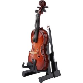 Miniature Violin Model, Wooden Black Violin Case Miniature Wooden Violin Model, Exquisite and Realistic for Home Office Decoration