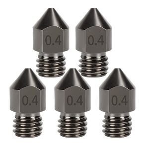 5 قطعة فوهة MK8 من الفولاذ المقسى 0.4 مللي متر طارد Hotend جميع الفوهات المعدنية لطابعة أندر 3s 3 Pro ، CR-10 ثلاثية الأبعاد خيوط 1.75 مللي متر