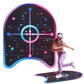 حصيرة الواقع الافتراضي لـ Meta Quest 3 VR FlexSpace Mat Accessories سجادة الوعي الحدودي مع قاعدة مضادة للانزلاق وإسفنج مريح لتدريبات الألعاب (غير دائرية)