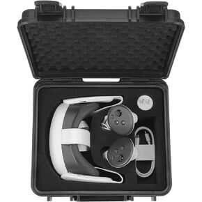 ZENACCE Hard Carrying Case Compatible with Meta Quest 3 VR Headset with Original Strap, Waterproof Travel Case Holds Controller and Accessories, Not Compatible with Elite Strap