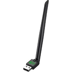 USB WiFi Adapter，USB WiFi Adapter for PC Wireless Network Adapter for Desktop with 2.4GHz, 5dBi High Gain Dual Band Antenna, Supports Win11/10/8.1/8/7.