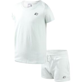 New Balance Girls' Shorts Set - 2 Piece Short Sleeve T-Shirt and French Terry Shorts (7-16)
