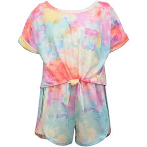 Bonnie Jean Girls Size 7-16 Tie-Dye Jersey Knit Top Shorts Set (14)