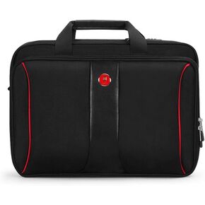 Omnpak 15.6 Inch Locking Briefcase, Travel Computer Briefcases with Combination Lock, Water Resistant Notary Document Bag for Men Women, Black