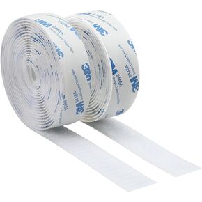 3M Hook and Loop Tape with Adhesive, Heavy Duty Self Sticky Interlocking Tape, Sewing Fasteners for Handmade, Photo Frames, Mosquito Net, Carpets, Car and DIY, 1 inch * 10 Feet * 2 Rolls