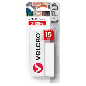 VELCRO Brand Toll Tag Mounting Strips with Adhesive | Snap-Lock Reclosable Fasteners | 4 Sets, 3 x 1 in Heavy Duty Tape | Super Strong Holding Power Indoors or Outdoors, White