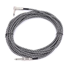 DISENS 1/4 Inch Guitar Cable 20 ft, Instrument Cable Guitar AMP Cord Straight to Right Angle 6.35mm Male to Male Stereo Audio Cable for Electric Guitar, Bass, Amplifier, etc.