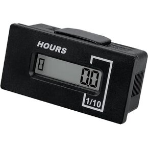 Jayron Resettable Hour Meter Gauge(AC85-250V/DC60-150V) Snap-in Design Accumulate Data Waterproof for Riding Lawn Mower Generator Golf Cart Outboard Marine ATV and Most Power Equipment(HM037AH)