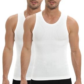 PODFAN Gynecomastia Compression Shirt for Men, Slimming Tank Top Undershirts, Mens Body Shaper Vest