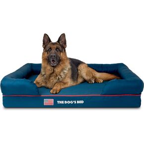 The Dog’s Bed, Orthopedic Egg Crate Foam Waterproof Dog Bed with Standard Support, XXL Grey Plush, Waterproof, Supportive Dog Bed with Replaceable Covers, Veterinary Approved