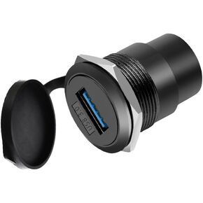 YiKaiEn USB3.0 Female-to-Female Panel Mount Adapter - 5Gbps High-Speed Waterproof & Dustproof USB Converter, Round Data Connector Mount for Efficient Data Transfer and Charging