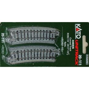 Kato N Scale Unitrack 11" 282mm Radius Curved Track 15 Degree 4 Pack KA-20-111
