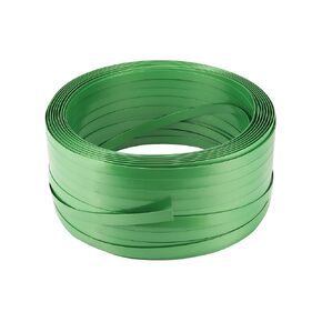 QWORK Heavy Duty Packaging Strap Roll, 720' x 5/8" x 0.035" Green Polyester Banding Pallet Strapping Coil, 1400lbs Break Strength, Poly Strapping for Friction Weld Tools (1 Roll)