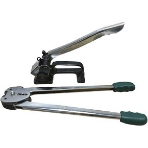 VOTOER Heavy Duty Steel Strapping Tensioner Complete Set with Crimper Sealer Clamp, Manual Tool Packing Packaging Strapping Pallet Banding Kit Metal Baling Press for 1/2" to 5/8" Strap