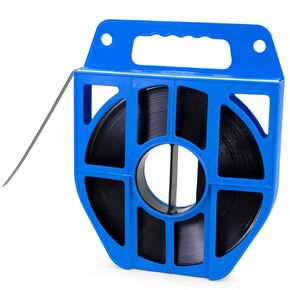 IDL Packaging 3/4" x .020" x 200' Steel Strapping Coil (1700 lbs Break Strength) in Plastic Self-Dispensed Case with Handle - Portable Strong Straps for Heavy Loads - Rounded and Smooth Band Edges