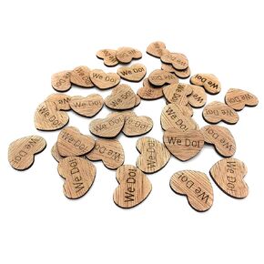 Wooden Heart Confetti ~ We Do ~ Wood Hearts, Wood Confetti Engraved Love Hearts- Rustic Wedding Decor (100 count)