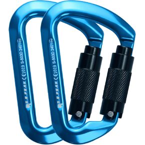 SEPEAK UIAA 30kN Climbing Carabiner Clips, Professional Heavy Duty Twist Locking Carabiners for Climbing,Mountaineering, Rappelling, Camping, Hiking, Swings, Large D Ring Hooks in Saudi Arabia