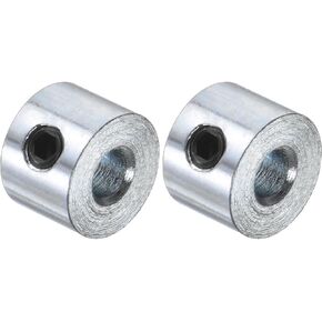 uxcell 2pcs Set Screw Collars 1/8" Bore Carbon Steel Shaft Collars, 3/8" OD, 1/4" Width Axle Collar Clamp for Linear Rod Shaft Guide