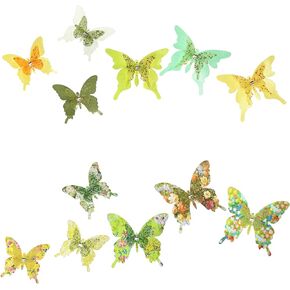 Roser Life Craft Butterflies,Decorative Artificial Butterfly Clips,Butterfly Decorations,Floral Butterflies,Handmade Vintage Ornament,Party Garden Outdoor Decor Purple Pink,Pack of 12