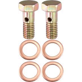 X AUTOHAUX 2 Set Banjo Bolt Brake Fitting Adapter Kit M8x1 Brake Line Thread Banjo Bolt with 8mm Washers