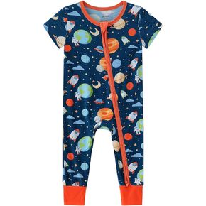 SUZEL Unisex Baby Romper Pajamas Viscose from Bamboo Short Sleeve Jumpsuits for Infan Boys Girls - 0-24 Months