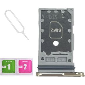LNONLS OEM Galaxy S24 Dual SIM Card Tray Slot Holder Replacement for Samsung Galaxy S24 Plus SIM Card Tray S24+ 5G SM-S921U S926U with Sim Card Tray Open Eject Pin (Marble Grey)