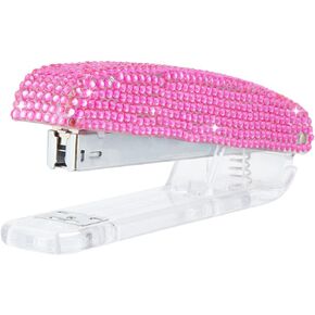 Pasted Diamond Crystal Handmade Bling Dazzling Stapler for Office, School, or Home (Purple)