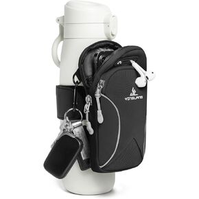 Gym Water Caddy with Phone Holder, Water Bottle Pouch Sleeve Bag with Storage Pocket for Cards, Keys, Wallet, Gym Bottle Accessories for Men Women in Kuwait