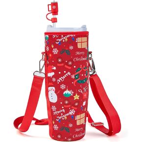 حامل زجاجة مياه ZOYEPIN مع حزام حامل ستانلي متين لكوب ستانلي 30oz بمقبض، يتضمن أغطية قش صندوقية عمياء، ملحقات كأس ستانلي للمشي لمسافات طويلة (30oz-أسود بدون حقيبة)، (GDYH) in Kuwait