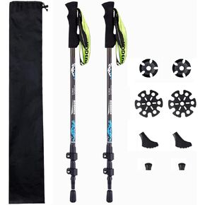 TINKAZ 100% Carbon Fiber Trekking Poles Only 5.9oz/168g Ultralight Adjustable, Collapsible Hiking Poles for Trekking or Walking Quick Lock System 4 Season All Terrain Accessories