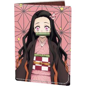Anime Slayer Leather Passport Holder Cover, Kimetsu No Nezuko Tanjirou Cosplay Passport Wallet Credit Card Case for Women Men (PAC-Slayer a 2404) in Kuwait