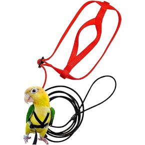 Pet Parrot Bird Harness and Leash, Adjustable Outdoor Flying Traction Straps Band Adjustable Anti-Bite Training Rope(L)
