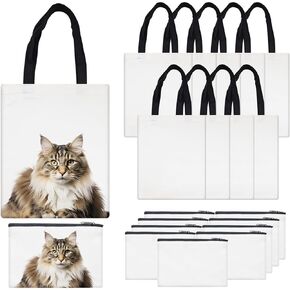 OKBA 20 PCS Sublimation Blanks Tote bags,sublimation make up bags canvas bags bulk, scrawl shopping bag