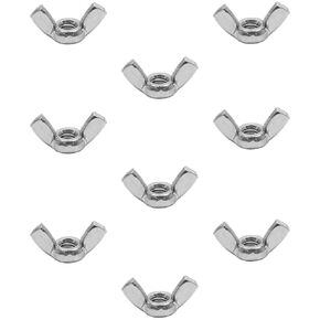 Murtenze 20 Pcs M4 Stainless Steel Wing Nuts, Fasteners Parts Hurrican Screws Hand Twist Tighten Ear Butterfly Nut Sliver Tone