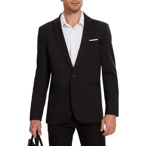 EliteSpirit Men's Casual Blazer Jacket One Button Suit Jackets Slim Fit Lightweight Sport Coat