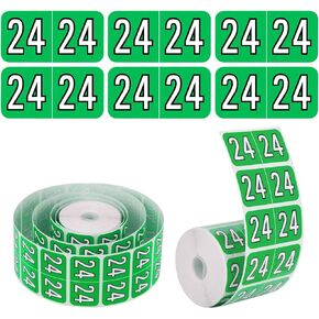 600Pcs 2024 Year Stickers 2024 Numbers Label Stickers, IKAYAS Stickers for Medical Charts, Self Adhesive 2024 Year File Labels for File Folders (3/4" x 1-1/2"),1 Roll (Red)