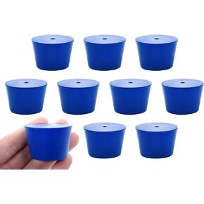 سدادات EISCO 10PK من النيوبرين، فتحة واحدة - مقاس ASTM: #7.5-31 مم أسفل، 39 مم علوي، طول 25 مم مناسب للاستخدام مع البترول والزيوت ومعظم الأحماض والقواعد غير العضوية - Eisco Labs in Saudi Arabia
